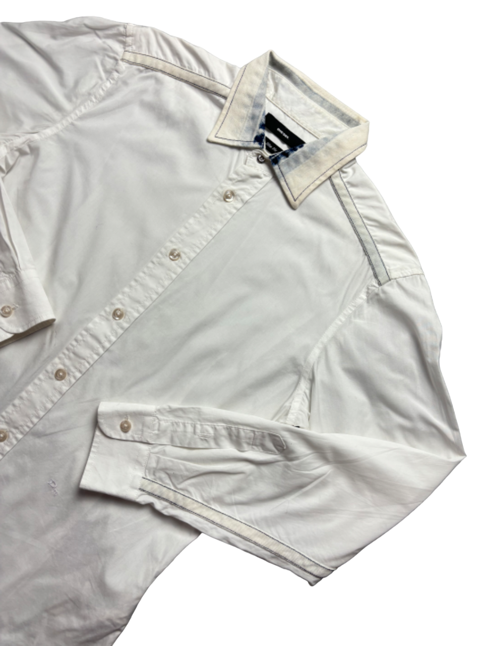 Camisa lisa Diesel Slim Fit logo bordado - XS