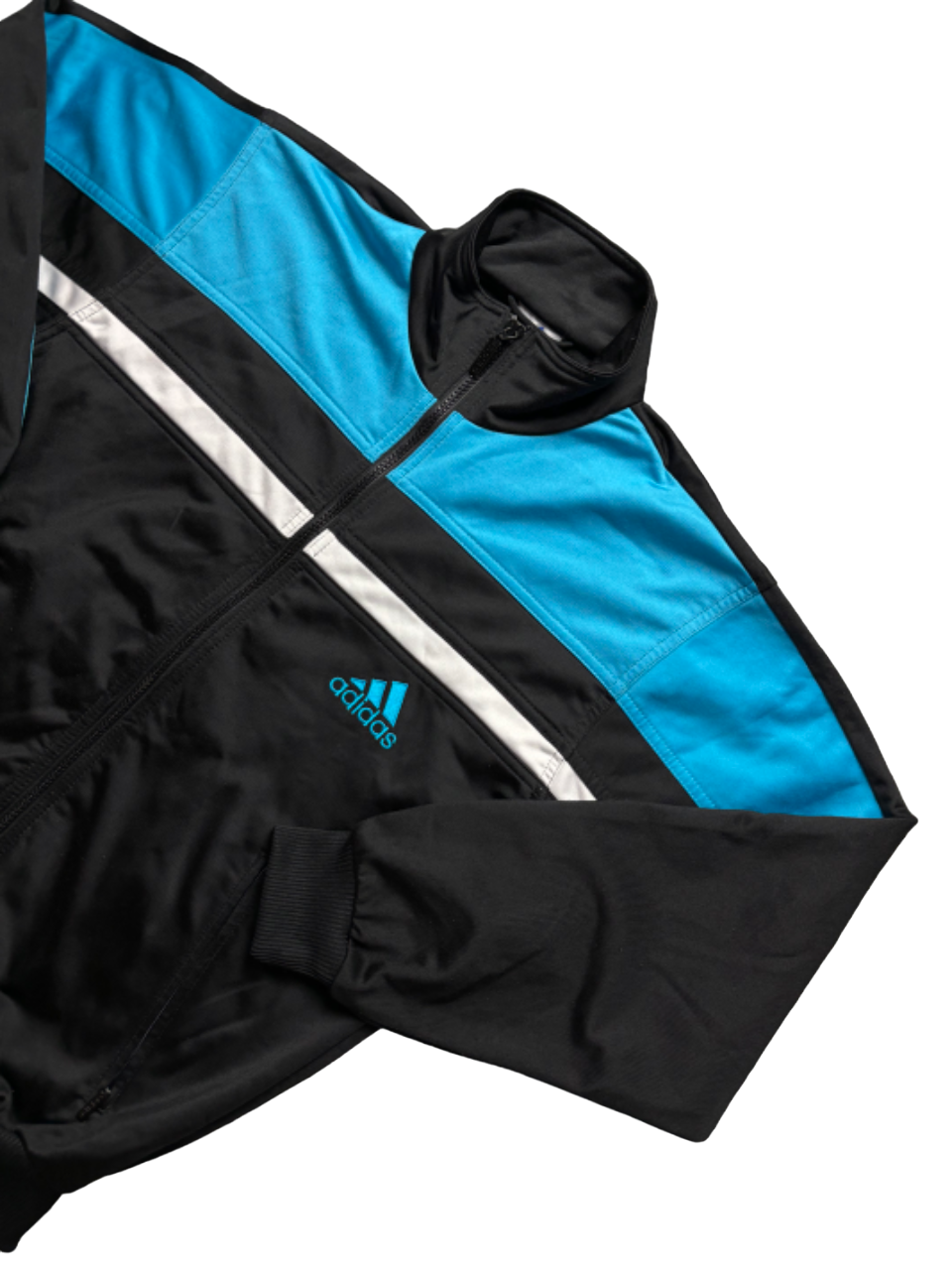 Sudadera cremallera Adidas retro logo trasero - XS