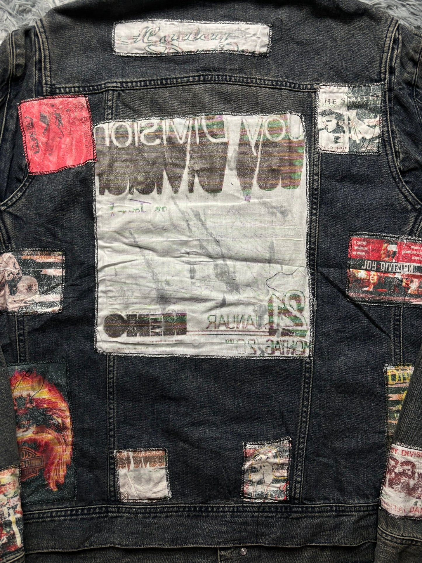 Cazadora vaquera custom Joy Division vintage - Large