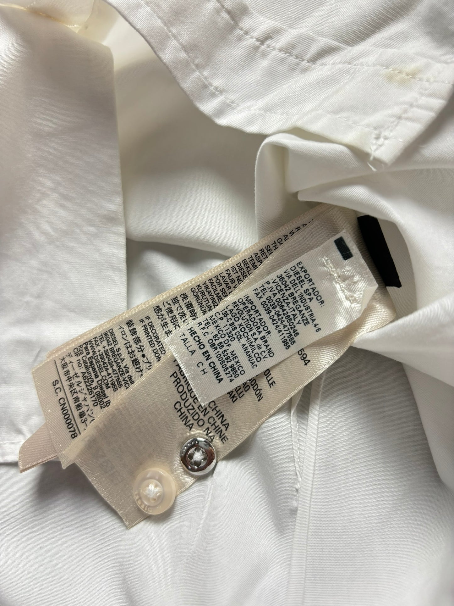 Camisa lisa Diesel Slim Fit logo bordado - XS