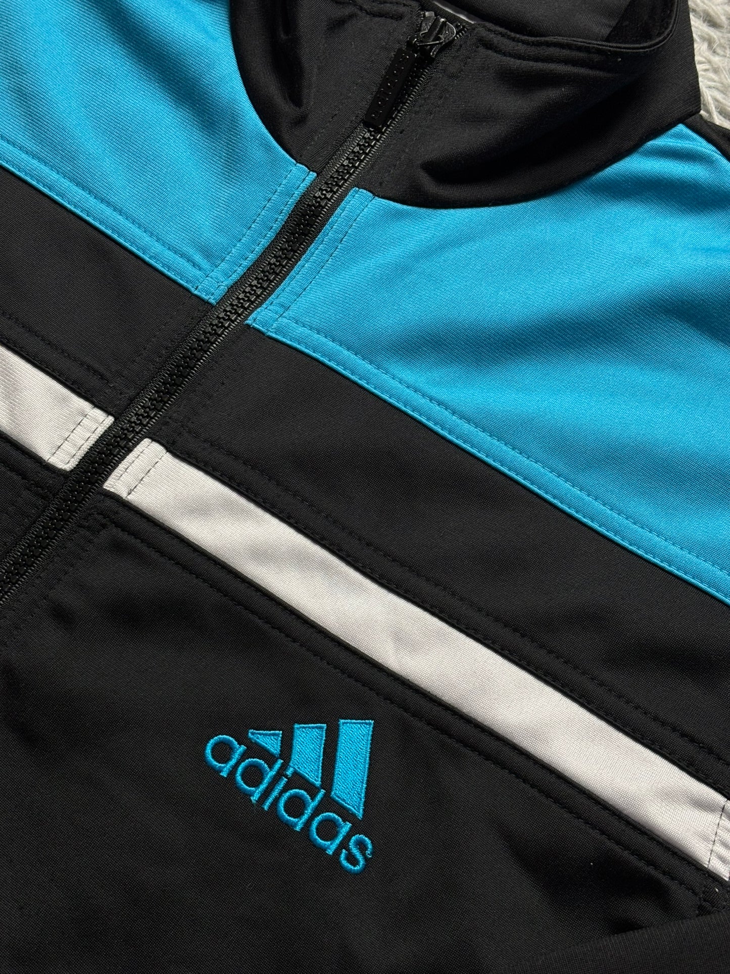 Sudadera cremallera Adidas retro logo trasero - XS