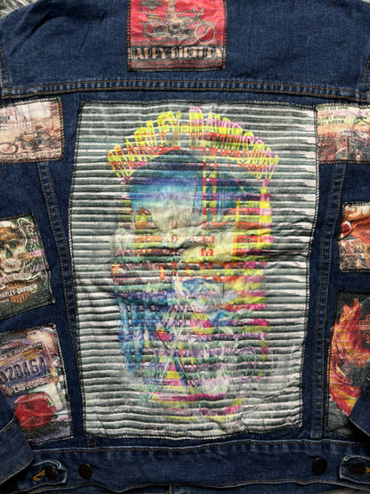 Cazadora vaquera custom Harley Davidson vintage - Medium